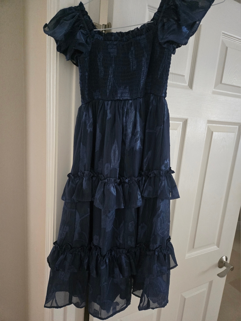 Rare Editions Chiffon Ruffle Tiered Maxi Dress Size 5